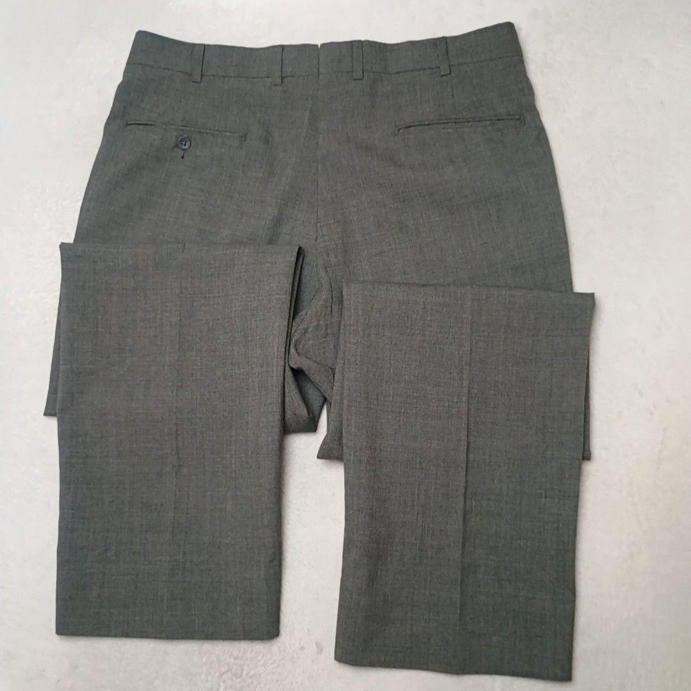 Brooks Brothers Pant Men 33x30 Gray Wool Classic Lined Dress Flat Front Suit USA - Picture 6 of 15